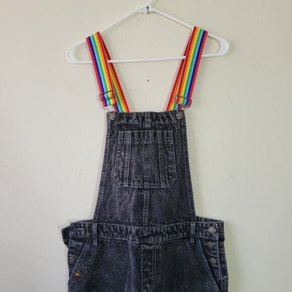 Lazer Kitten x Forever 21 Distressed Rainbow Overall Jeans Pride - Picture 3 of 4